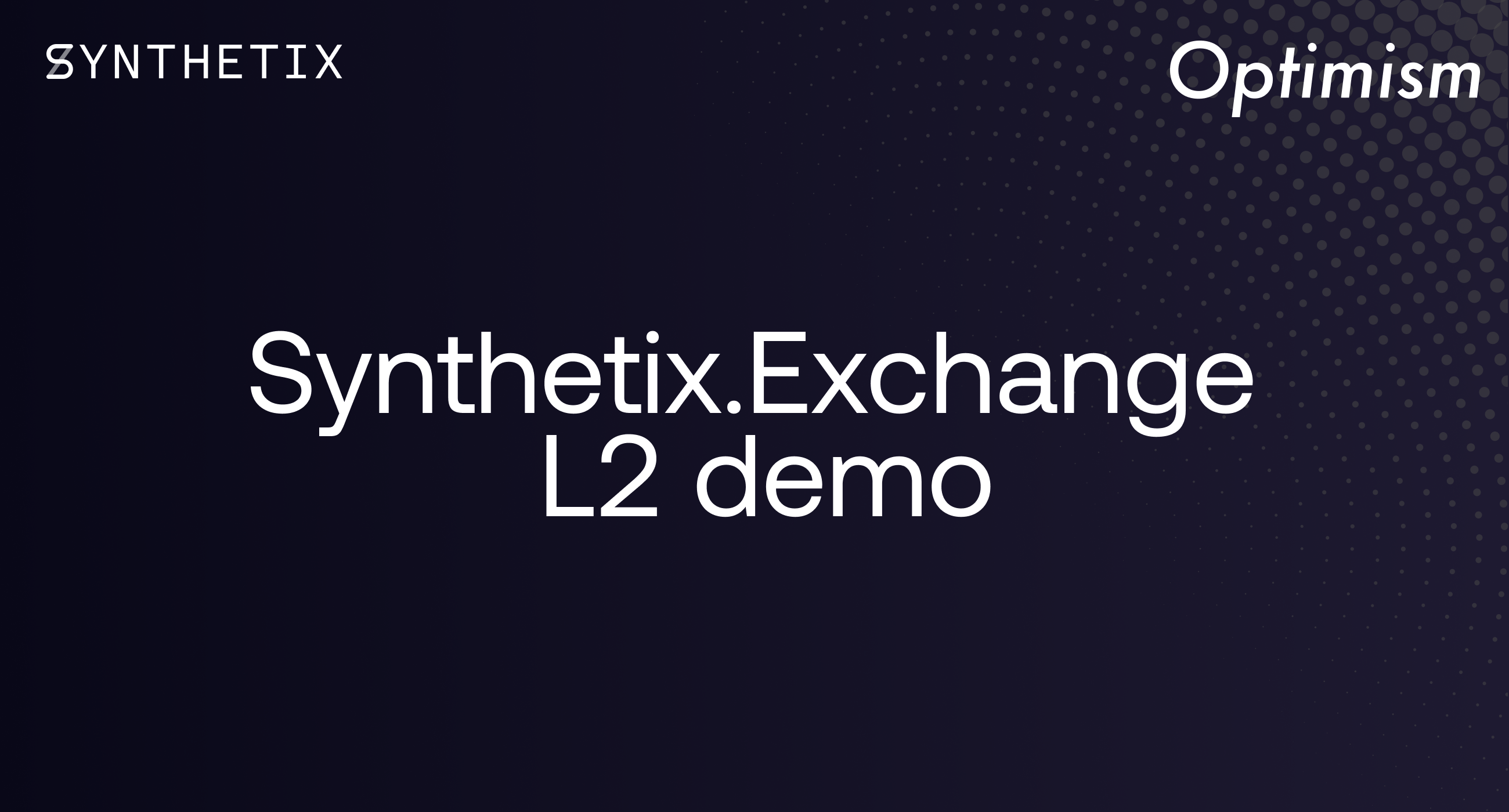 The Synthetix.Exchange L2 demo is now live on OVM!