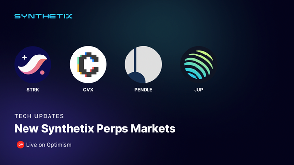 New Synthetix Perps Markets: PENDLE, JUP, CVX, and STRK