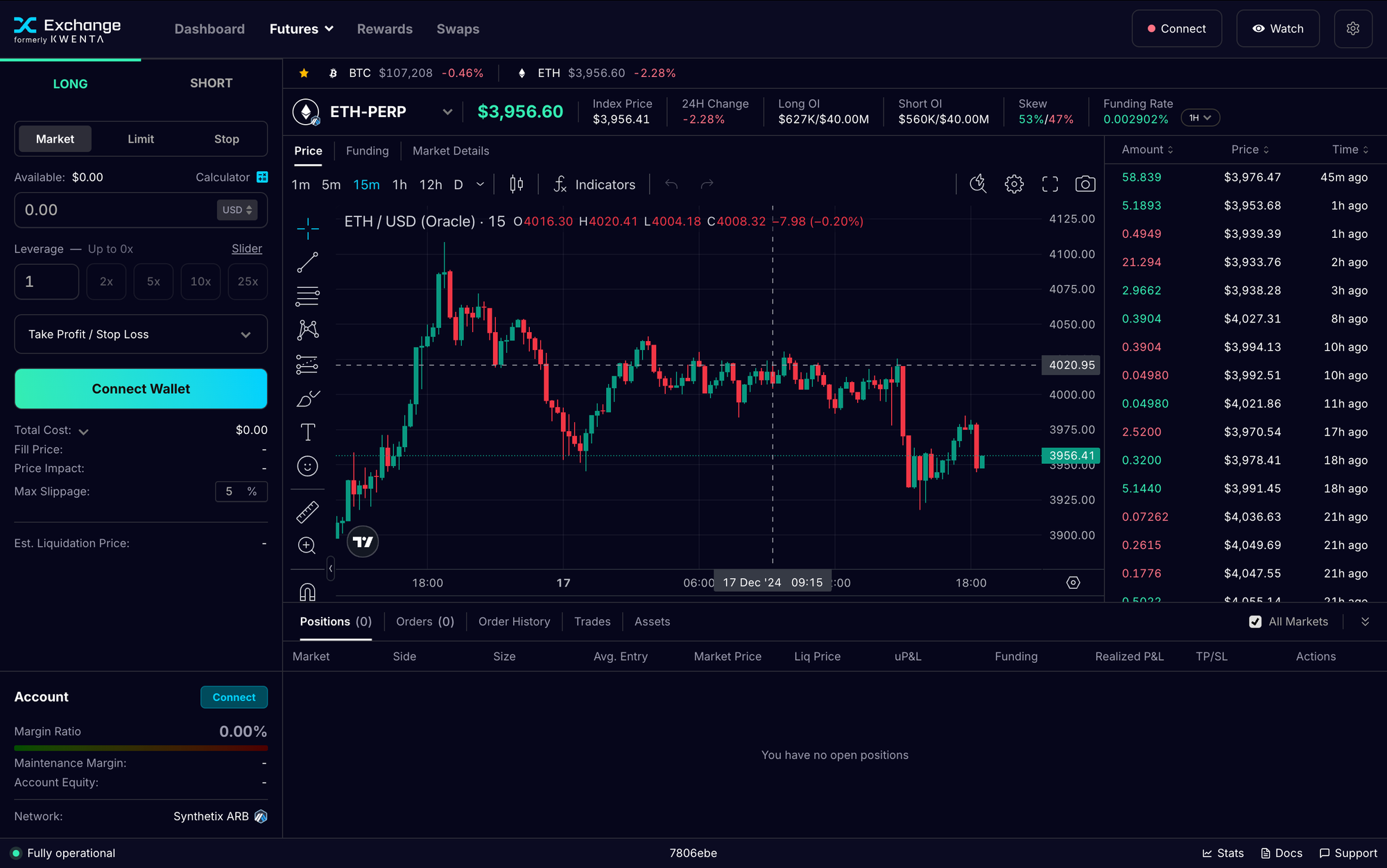 Synthetix Exchange refreshed UI