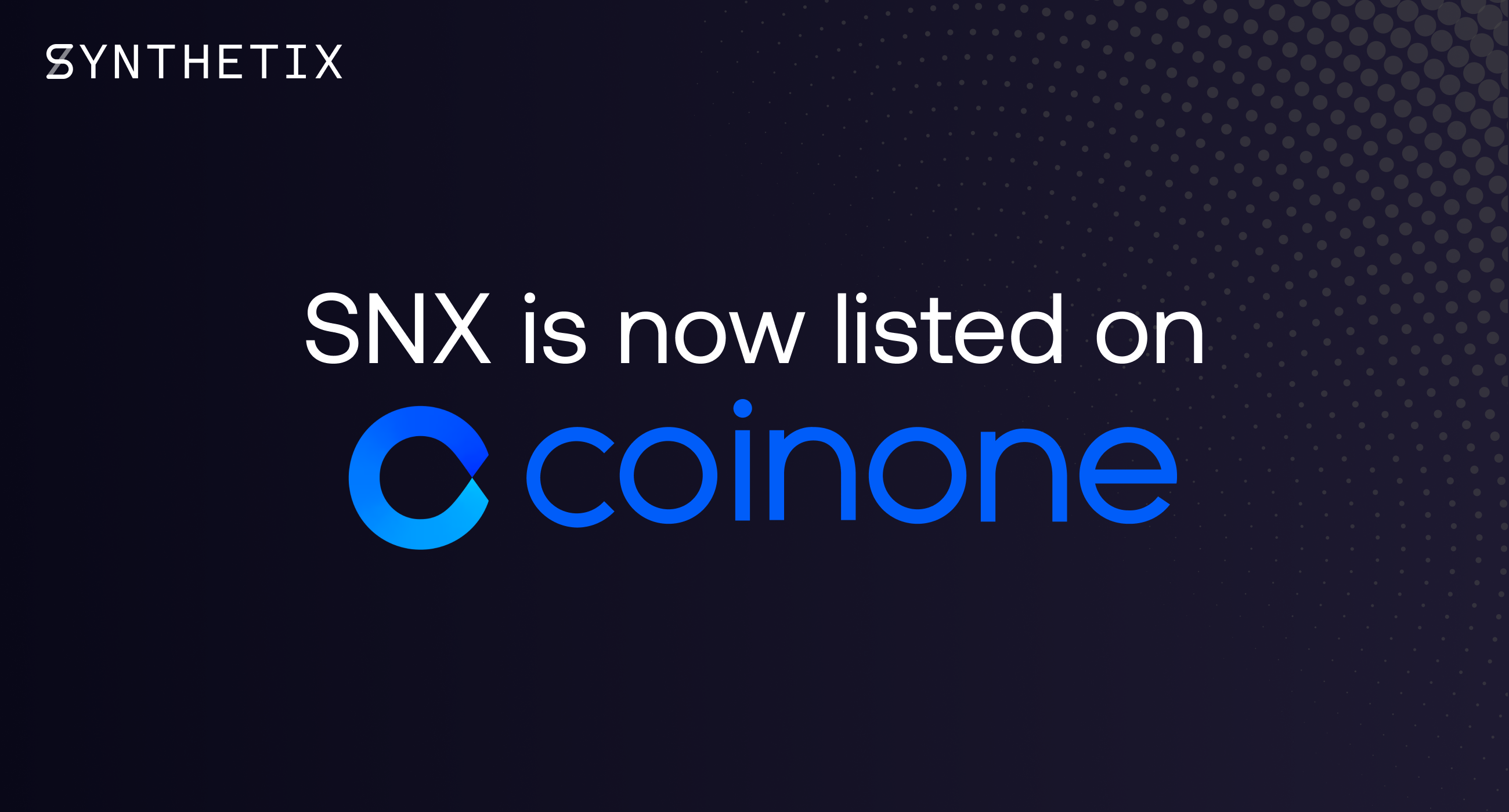 SNX is now listed on Coinone!