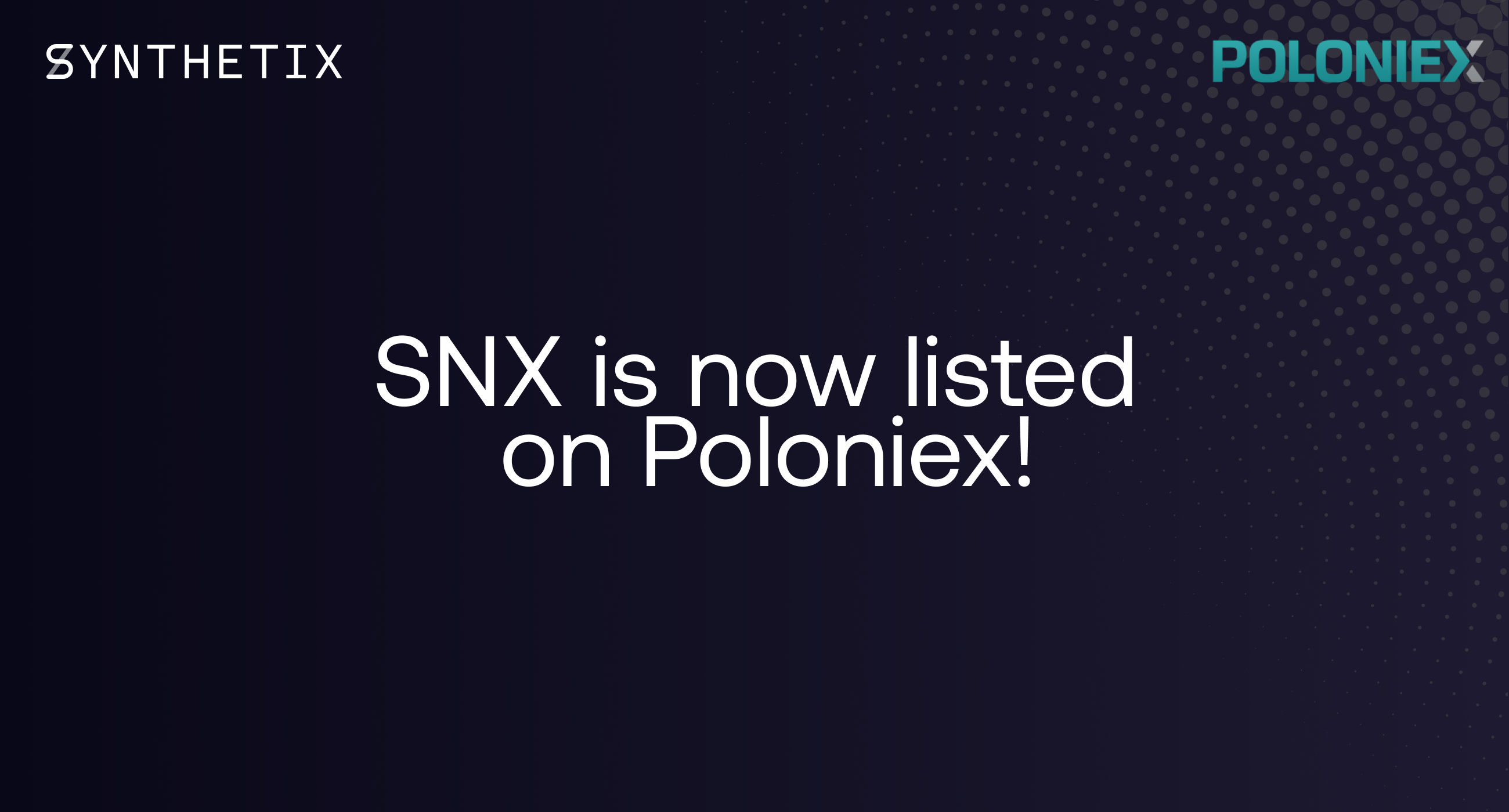 SNX is now listed on Poloniex!